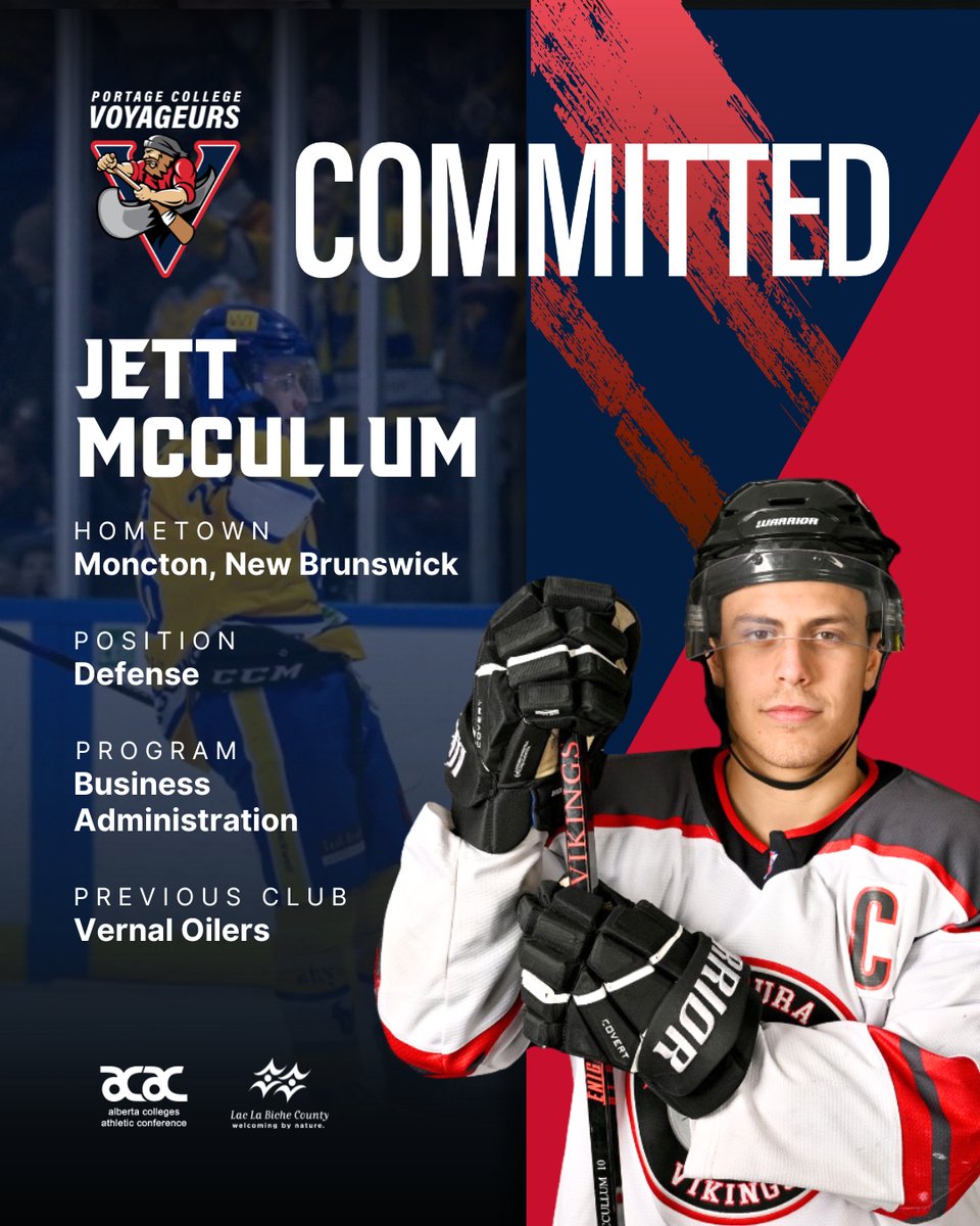 COMMITTED!

Welcome Jett McCullum to the Portage College Voyageurs Hockey team! 🏒

The Moncton, NB defenceman is set to join the Business Administration program and make an impact on the ice this season!

#WeAreVoyageurs #Committed #FutureVoyageur #VoyageursHockey