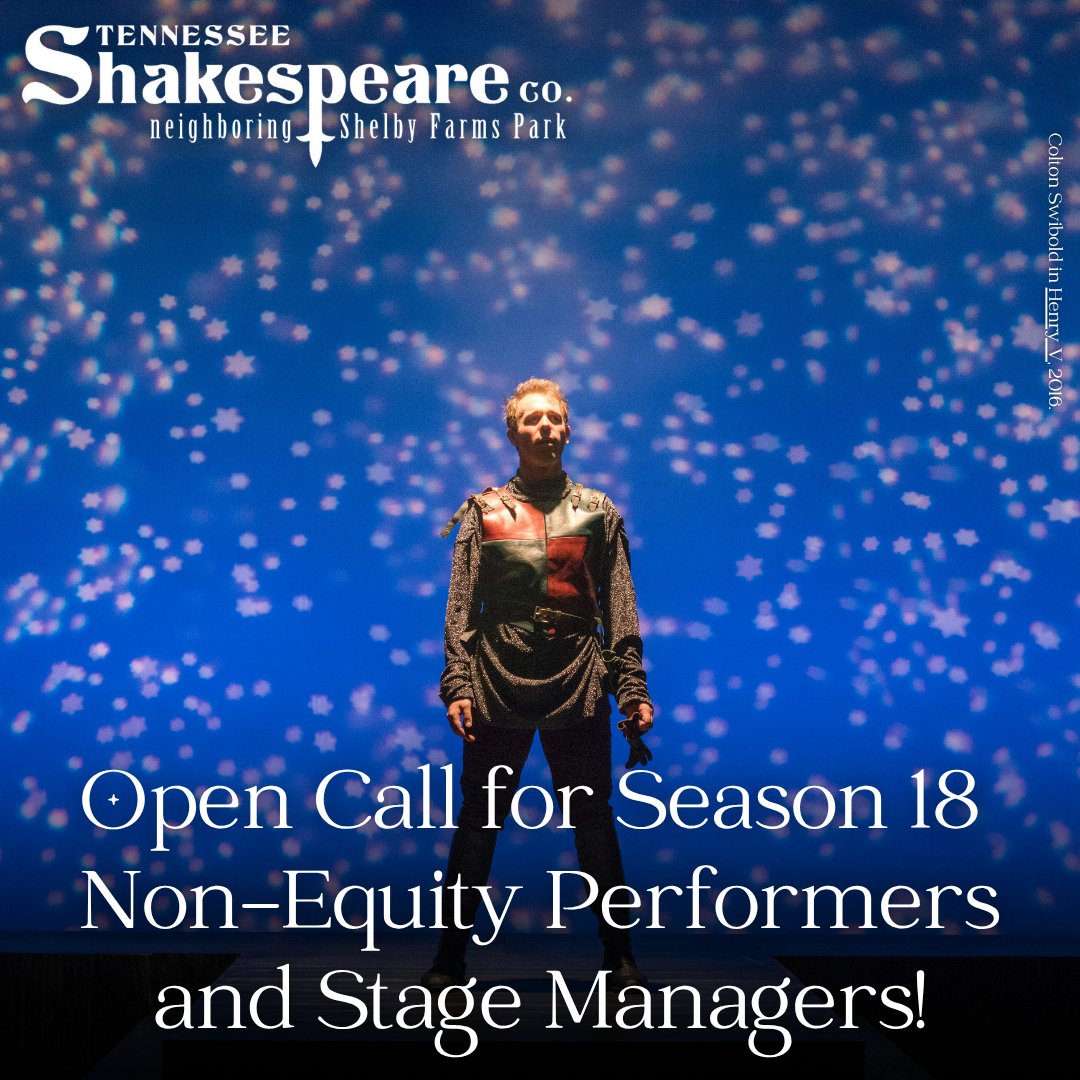 Auditions &amp; Interviews for Stage Managers &amp; Non-Equity Performers will take place on 6/21 for our 2025-26 Season!

Auditions &amp; interviews will take place from 11 am – 4 pm at TSC. Production Stage Manager interviews can occur prior to 6/21.

Find out more: tnshakespeare.org/mission-and-vi…