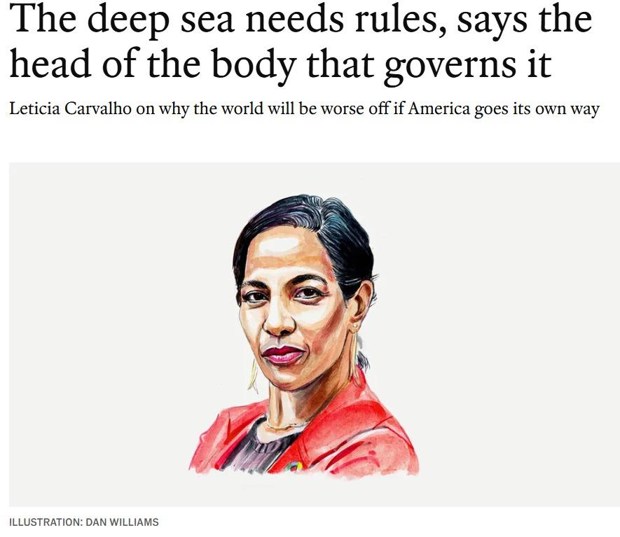 On the occasion of the UN Ocean Conference, the Economist published my thought piece, “The Deep Sea Needs Rules.” I look forward to welcoming delegates to Kingston, in July for what I hope will be a defining moment for the deep sea: economist.com/by-invitation/…