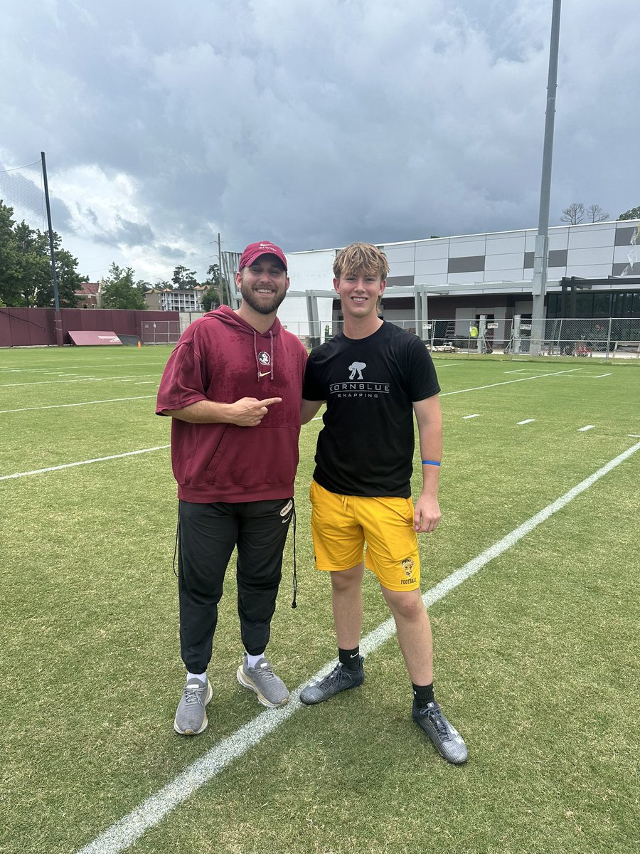 Tommy_Panza's tweet photo. Thank you @FSUCoachJP @CoachJRut @PeytonNaylor @PrestonB49 for all the valuable advice and training @FSUFootball specialist camp!

@KornblueKicking @CoachZackGoodFB https://t.co/LMaAb8qlQd