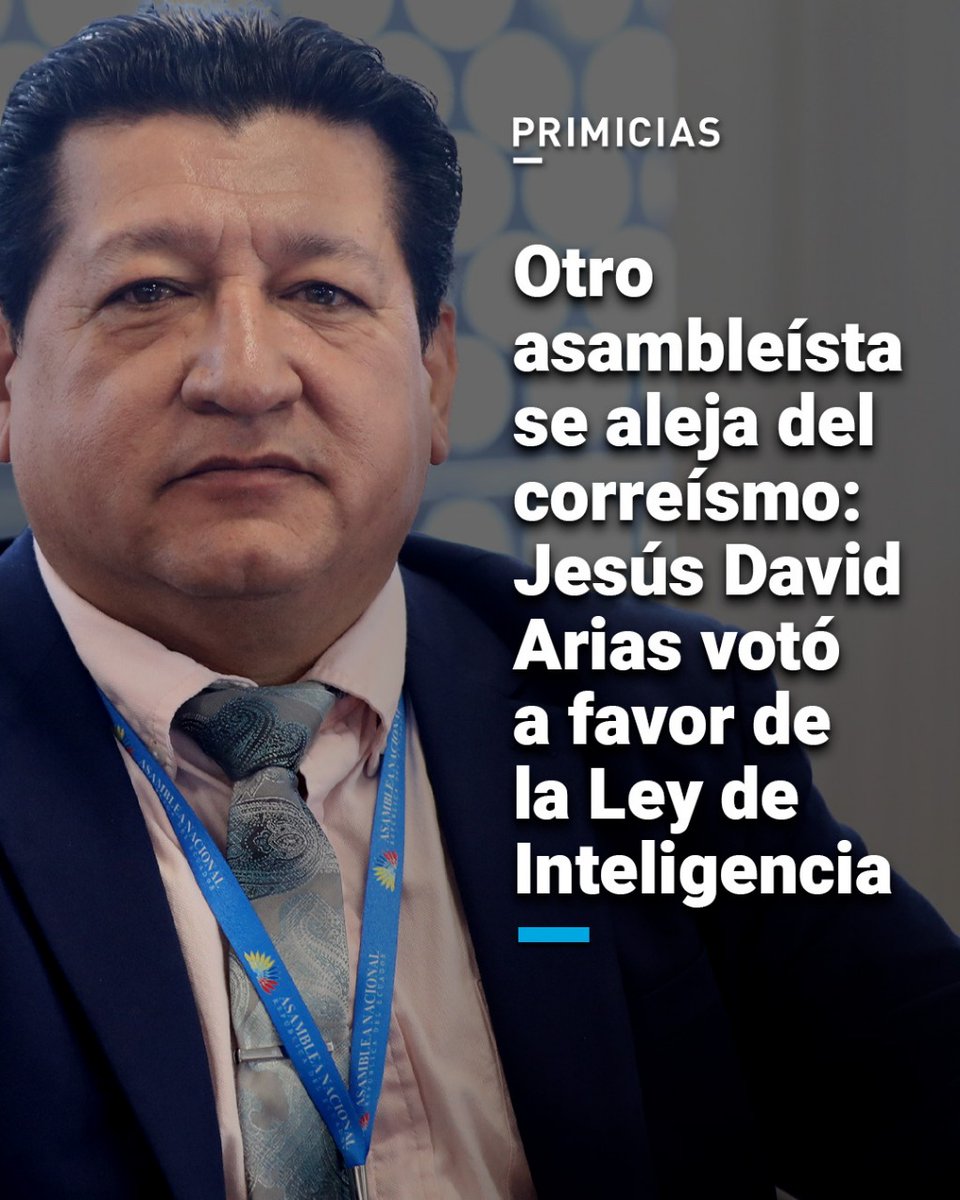 Al interior del correísmo hay 'desconcierto' luego de que Jesús David Arias, asambleísta de Galápagos, votó a favor de la Ley de Inteligencia, impulsada por el gobierno de Noboa. prim.ec/egJg50W7ozT