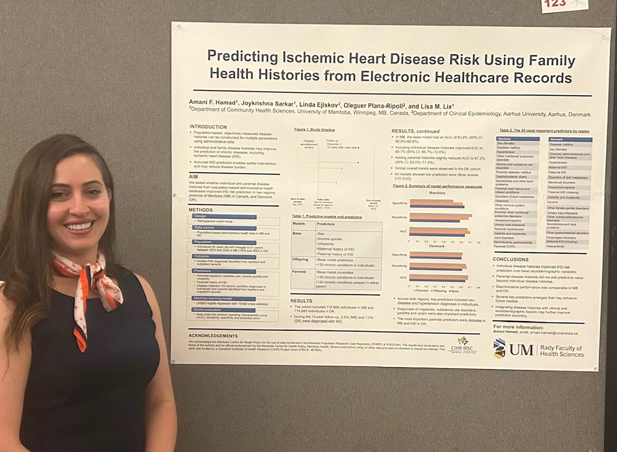 um_mchp's tweet image. #MCHPResearch at #SER2025: Dr. Amani Hamad presents &quot;Predicting Ischemic Heart Disease Risk Using Family Health Histories from Electronic Healthcare Records&quot; at the Society for Epidemiological Research Conference in Boston, June 10, poster 123, 7:30-8:30pm
@um_radyfhs #EpiTwitter