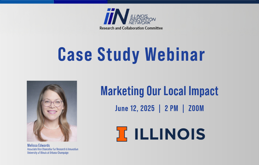 Illinois Innovation Network (@ilinnonetwork) on Twitter photo In 2024-25, <a href="/UofIllinois/">University of Illinois</a> executed a strategic marketing campaign to highlight the impact of the university's research on #Chambana communities and surrounding areas.
Melissa Edwards from <a href="/UofIResearch/">Research & Innovation at Illinois</a> will share examples and results from the campaign: illinois.zoom.us/meeting/regist⊠In 2024-25, <a href="/UofIllinois/">University of Illinois</a> executed a strategic marketing campaign to highlight the impact of the university's research on #Chambana communities and surrounding areas.
Melissa Edwards from <a href="/UofIResearch/">Research & Innovation at Illinois</a> will share examples and results from the campaign: illinois.zoom.us/meeting/registâŠ