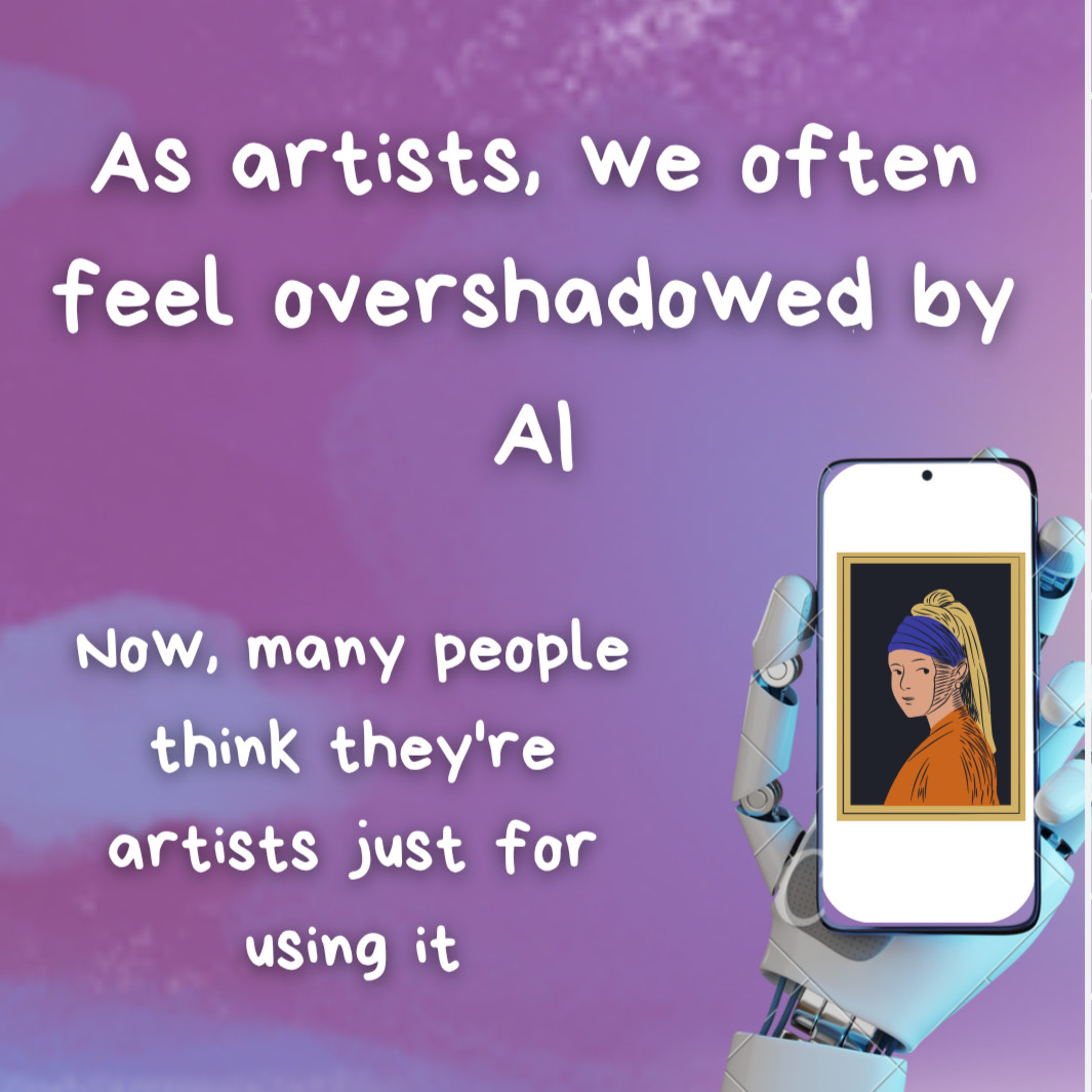 ume_creativa's tweet photo. AI is fast, but it can’t replace human passion. Art is more than prompts it’s soul, growth, and expression. Let’s talk about why we feel overshadowed and how we adapt without losing our voice.#aiart #digitalart #artvsai #supportartists #creativeexpression #artdebate https://t.co/08xJ6tgFID