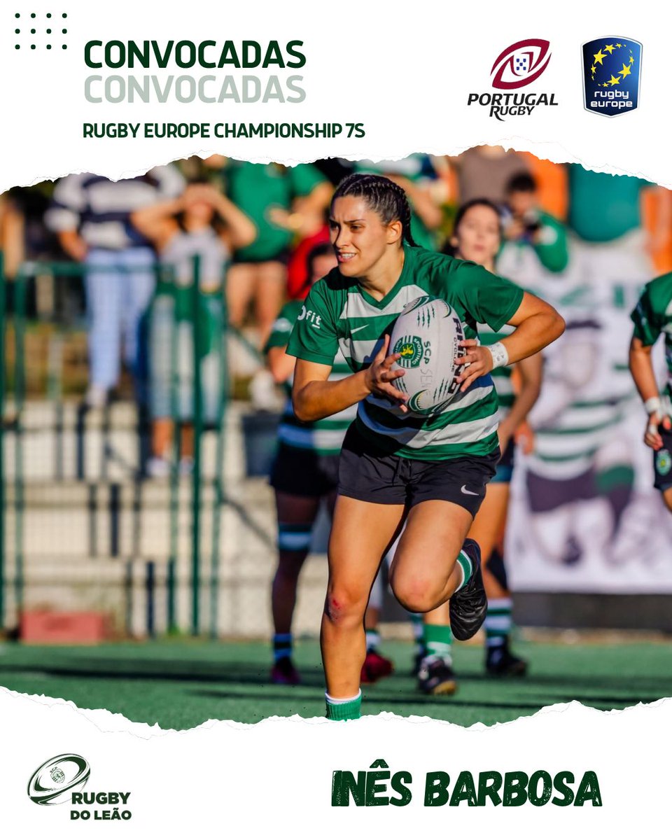 🇵🇹 Dia de Portugal com orgulho verde e branco!
Hoje celebramos Portugal… e também as nossas leoas Adelina da Costa, Marta Pedro e Inês Barbosa, que vão estar na 1.ª etapa do REC 7s! 🏉🦁

#DiaDePortugal #SportingRugby #RugbyFeminino #SNF7s #PortugalSevens #RugbyEurope7s