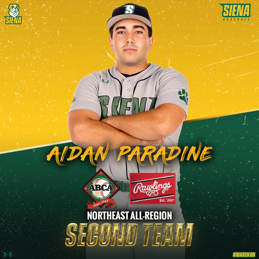 Siena Baseball (@sienabaseball) on Twitter photo βΎοΈπ
ALL-REGION ACCLAIM
Congratulations to <a href="/Aidanparadine4/">Aidan Paradine β</a> for earning <a href="/ABCA1945/">ABCA</a>/<a href="/RawlingsSports/">Rawlings Baseball</a> Northeast All-Region Second Team honors π
π° t.ly/0luvB
#MarchOn x #SienaSaints x #MAACBaseball x #NCAABaseball βΎοΈπ
ALL-REGION ACCLAIM
Congratulations to <a href="/Aidanparadine4/">Aidan Paradine β</a> for earning <a href="/ABCA1945/">ABCA</a>/<a href="/RawlingsSports/">Rawlings Baseball</a> Northeast All-Region Second Team honors π
π° t.ly/0luvB
#MarchOn x #SienaSaints x #MAACBaseball x #NCAABaseball
