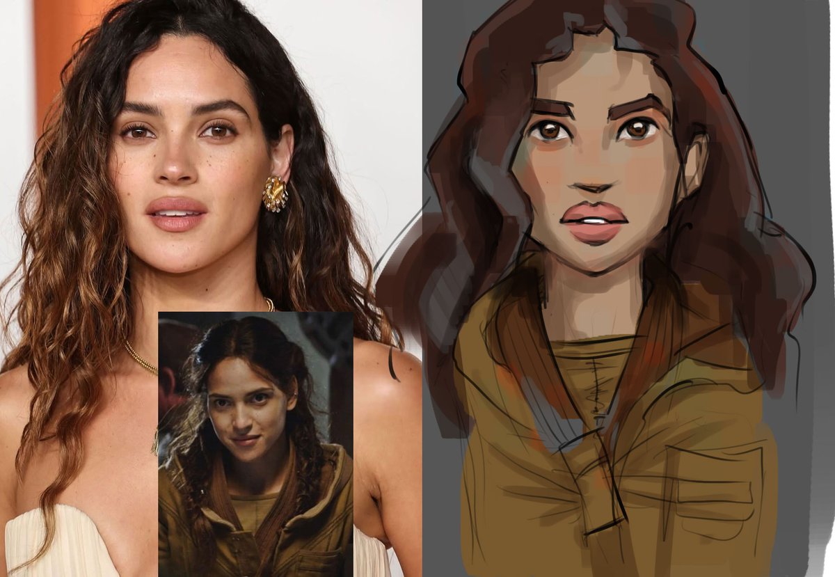 Bix from Andor - working with photo ref and using only 1 square brush for everything exercise