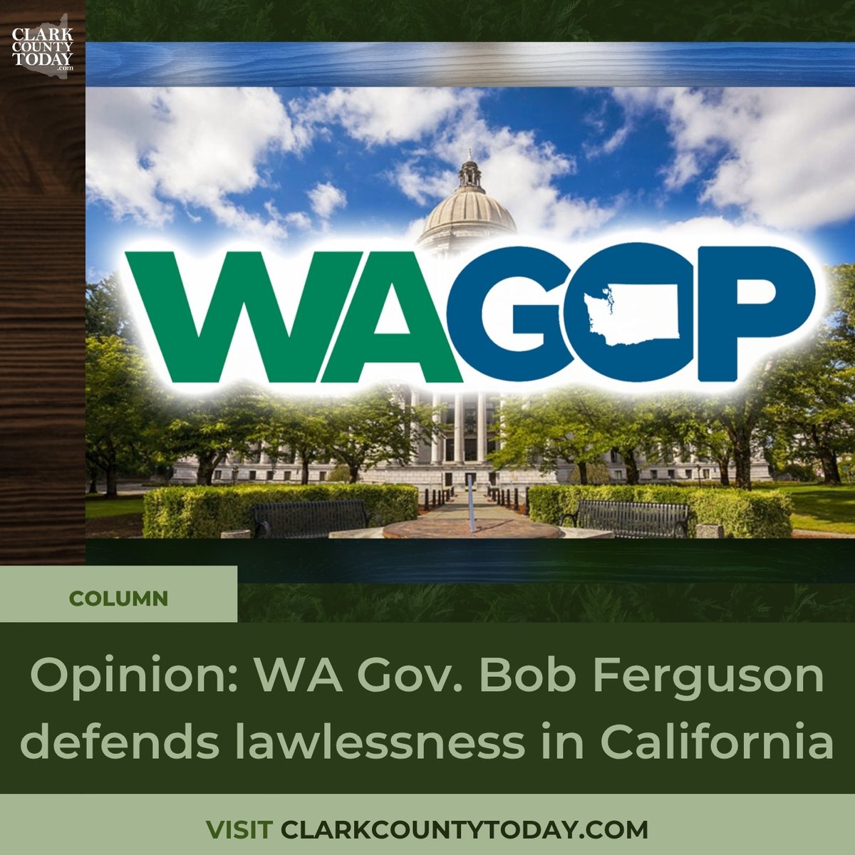 NewsFromCCT's tweet photo. WAGOP responds after Gov. Ferguson backs letter attacking Trump’s lawful National Guard deployment. https://t.co/x1oNnHz7ht #WAGOP #NationalGuard #WashingtonPolitics https://t.co/vyhu7kHrOw