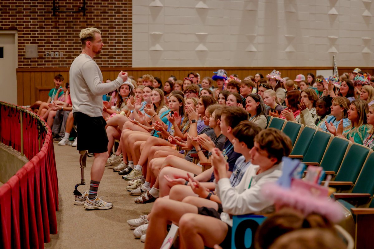 ZachGowen's tweet photo. If you're looking for a "kickoff the school year right" speaker I'm your guy 🫡 thank you to all the students, staff, and parents I've connected with over the years 🫶 https://t.co/ZqMRoJiHOU