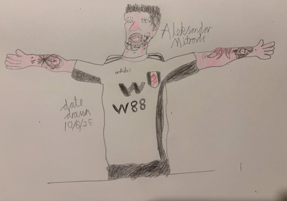 GeoArtAttack's tweet image. Here’s my drawing of Aleksandar Mitrovic #geoartattack #artistscommunity #artistsconnect #artwork #freehanddrawing #footballart #footballdrawing #FFC #FulhamFC #aleksandarmitrovic