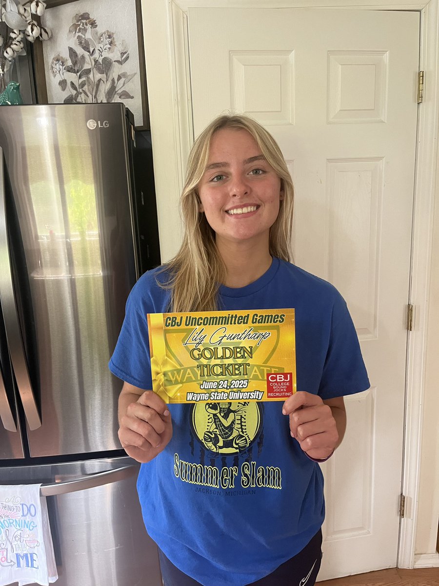 Lily Guntharp (@lilyguntharp22) on Twitter photo I’m so greatful to have received a golden ticket into the CBJ u committed games. <a href="/CollegeBDJocks/">College Bound Jocks</a> <a href="/MojoHallock/">Tennessee Mojo Hallock 18U</a> <a href="/TnMojoFastpitch/">Tennessee Mojo fastpitch</a> <a href="/Albion_Softball/">Albion Softball</a> <a href="/ClearySoftball/">Cleary Softball</a> @maddonasoft I’m so greatful to have received a golden ticket into the CBJ u committed games. <a href="/CollegeBDJocks/">College Bound Jocks</a> <a href="/MojoHallock/">Tennessee Mojo Hallock 18U</a> <a href="/TnMojoFastpitch/">Tennessee Mojo fastpitch</a> <a href="/Albion_Softball/">Albion Softball</a> <a href="/ClearySoftball/">Cleary Softball</a> @maddonasoft