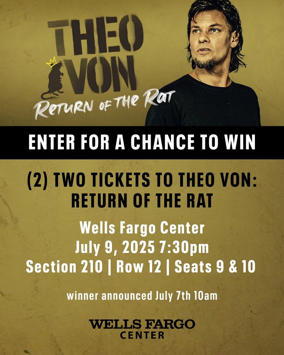 Giveaway Alert! Enter for a chance to win two tickets to @theovon Return of the Rat show! bit.ly/3T09rAb