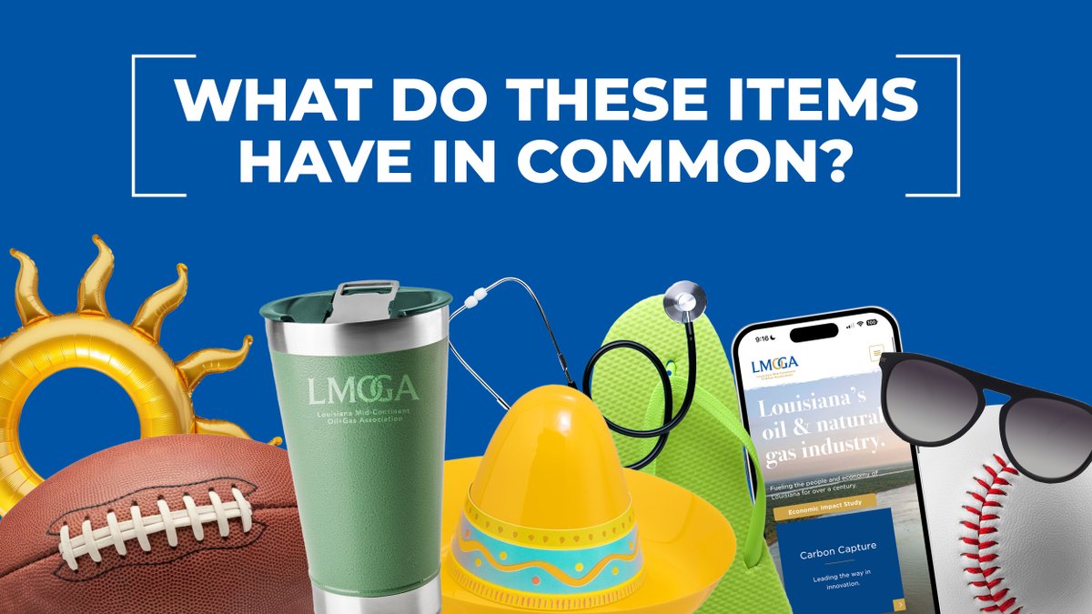 LMOGA's tweet image. From the plastic in your sunglasses to the rubber in your cleats, Louisiana’s oil and gas industry plays a part in making everyday life possible.
This summer, whether you're tailgating, vacationing, or catching a ball game, remember the energy behind it all.