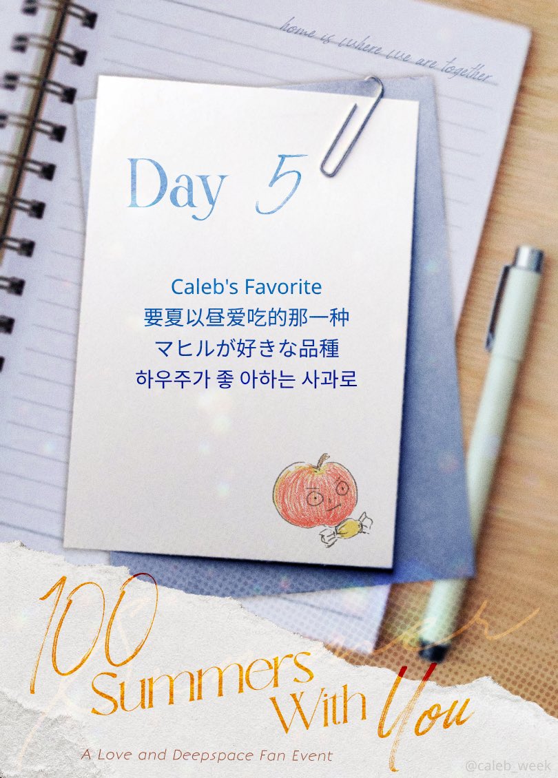 caleb_week's tweet photo. Only a few days away until the finale! We hope you’ve been enjoying the countdown 🍎

Today's prompt: Caleb’s Favorite

Remember to tag your posts with #100summerswithyou and to spoiler any NSFW entries! https://t.co/4B65lWlmr2