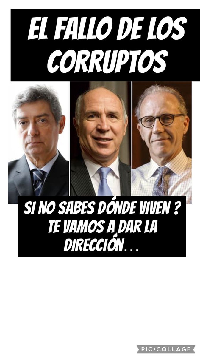 Estos son los tres cortesano lame culo del poder que condenaron a Cristina  por si alguien love en la calle y le quiere hacer un regalo.