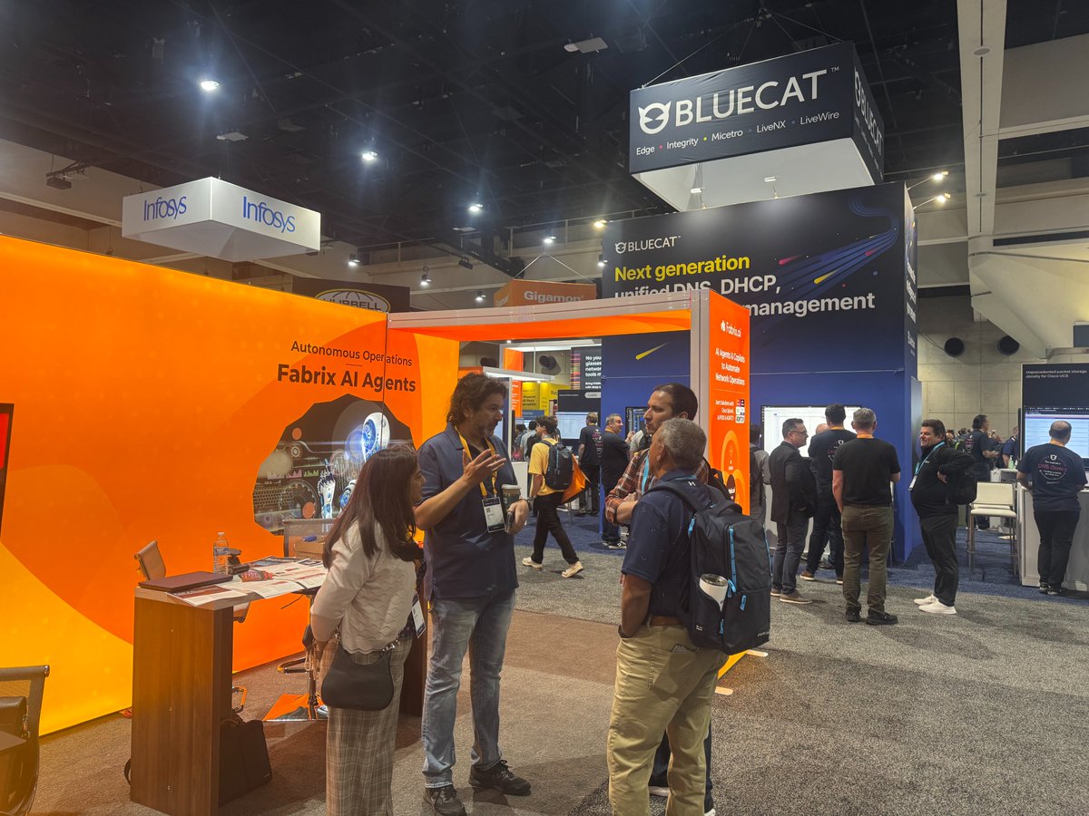 TheFabrixAI's tweet photo. Meet with our team at booth #2440 to join us for some exciting conversations around #AgenticAIOps, #AIAgents, and more, and register for today's Cocktails &amp; Hors d'oeuvres event.

#CiscoLive #CiscoLive2025 #AgenticAI #AgentOps https://t.co/yGxbVCG9mo