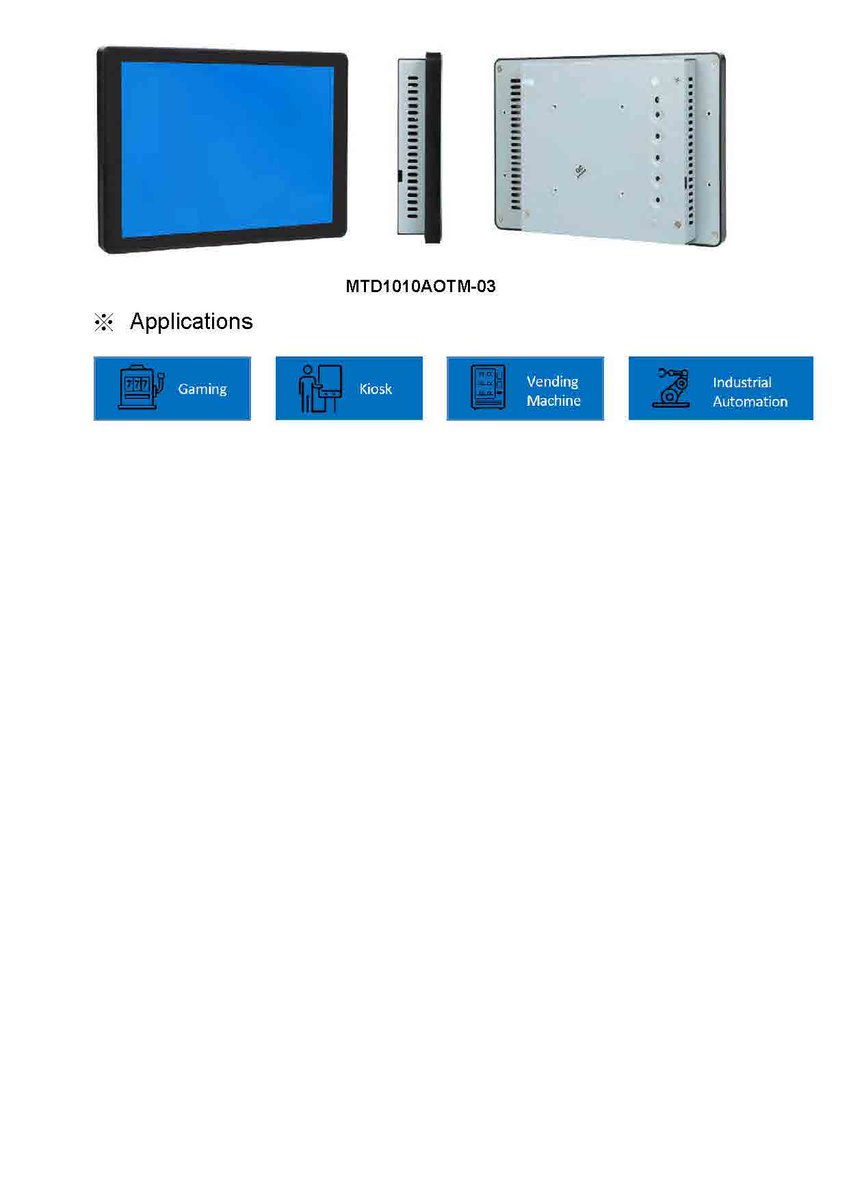 MicrotipsUSA's tweet image. MTD1010AOTM-03 - 10.1" Open Frame Touch Monitor
An Open Frame Touch Monitor is a display screen designed without an external enclosure, making it ideal for integration into kiosks, industrial machines, and custom enclosures. 
#openframemonitor #TFT #LCD #OLED #nonchinaproduct