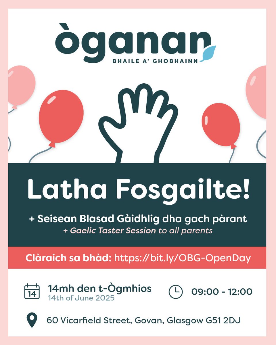 Làithean Fosgailte aig Òganan Dhùn Èideann agus Òganan Bhaile a Ghobhainn 👋 

Thor sùil air a’ phost-d agaibh! 👀 ✉️