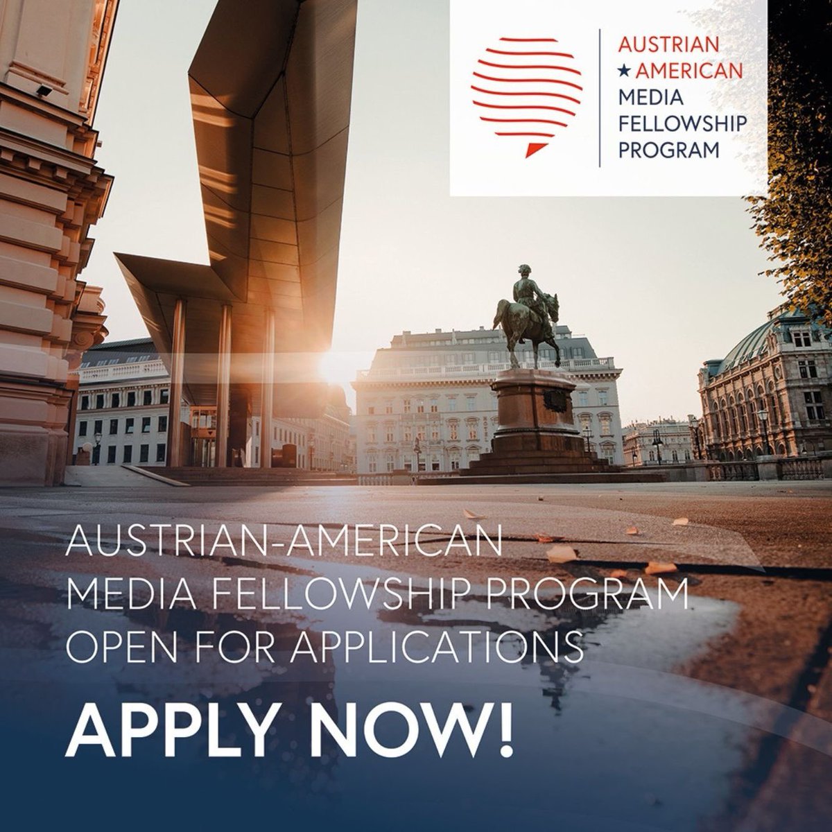 🌎 US-based journalists: Applications for the Austrian-American Media Fellowship Program are now OPEN! ✈️

Explore 🇦🇹 culture, meet key decision-makers in politics &amp; diplomacy, and deepen your expertise.

Deadline: Jul 23, 2025 → austria.org/mediafellowship

#AAMFP #AustriainUSA