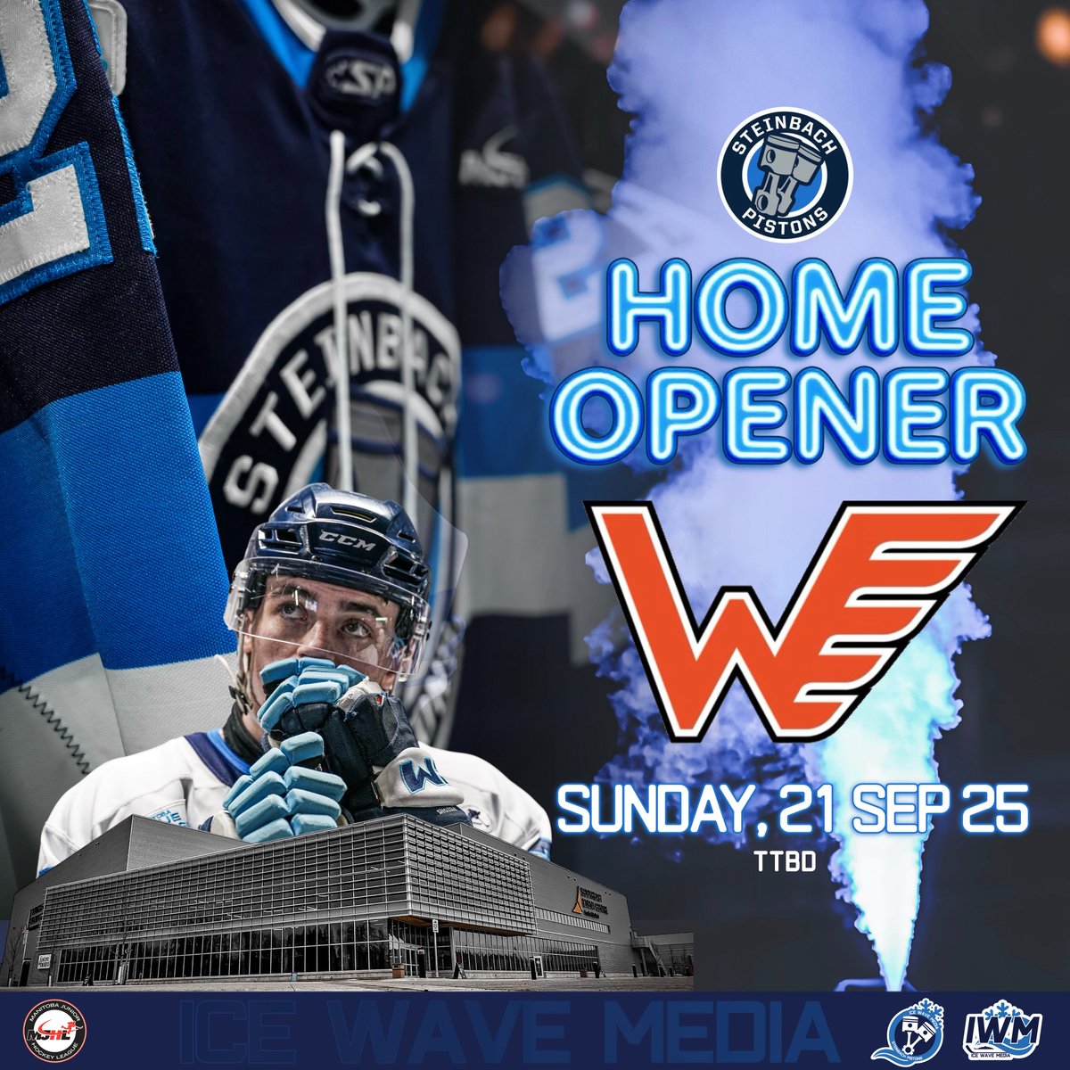 Ice Wave Media 🥅 (@icewavemediamb) on Twitter photo Mark it in/on your calendars! <a href="/MJHLPistons/">Steinbach Pistons</a> Home Opener at the Southeast Event Centre is Sunday, September 21st (TTBD) against the Winkler Flyers.
#IceWaveMedia #IceWavePistons #MJHLHockey Mark it in/on your calendars! <a href="/MJHLPistons/">Steinbach Pistons</a> Home Opener at the Southeast Event Centre is Sunday, September 21st (TTBD) against the Winkler Flyers.
#IceWaveMedia #IceWavePistons #MJHLHockey