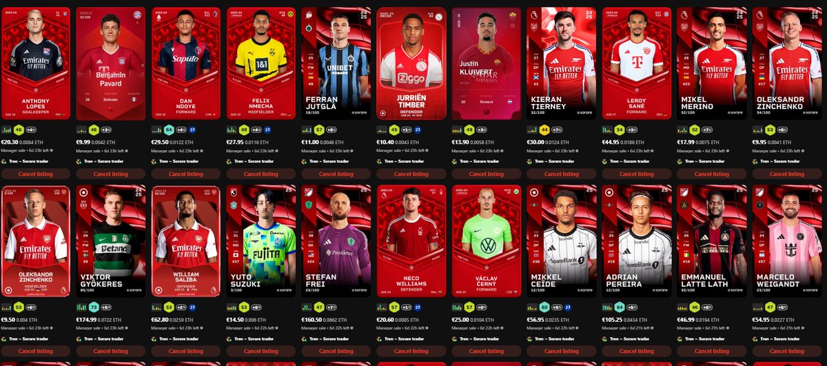 Retweet / Like would mean a lot!😊

Still buying 🟡🔴🔵 bundles and galleries, DM me to negotiate!❤️

Everyday more than 100 players join &amp; leave the club!👀

#sorare #soraretrader