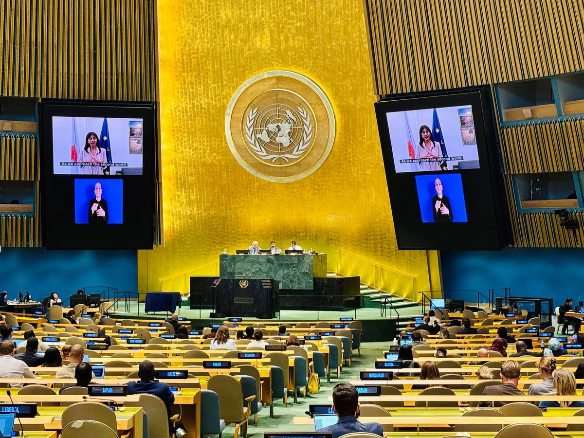 CyprusinUN's tweet image. 🔔🇺🇳| Dep. Minister @WelfareGovCY @MarilenaEvan delivered #Cyprus statement at #COSP18 #CRPD:
✍️1st National Disability Strategy 2018-2028 revised in 2024,
✍️ National Disability Action Plan 2024-2028 adopted,
👉Inclusion of persons with #disabilities a priority for #CY2026EU.