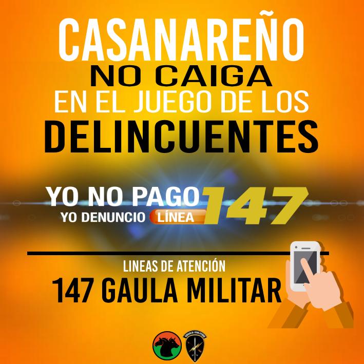 Octava División del Ejército Nacional (@ejercito_div8) on Twitter photo 🇨🇴Departamento de #Casanare, nuestras tropas de la #Brigada16 y el <a href="/GaulaMilitares/">GAULA MILITARES</a> impulsan la #Línea147, el cual es un canal gratuito y confidencial para que la ciudadanía llame, denuncie o brinde información frente a acciones extorsivas, de secuestro o trata de personas en todo 🇨🇴Departamento de #Casanare, nuestras tropas de la #Brigada16 y el <a href="/GaulaMilitares/">GAULA MILITARES</a> impulsan la #Línea147, el cual es un canal gratuito y confidencial para que la ciudadanía llame, denuncie o brinde información frente a acciones extorsivas, de secuestro o trata de personas en todo