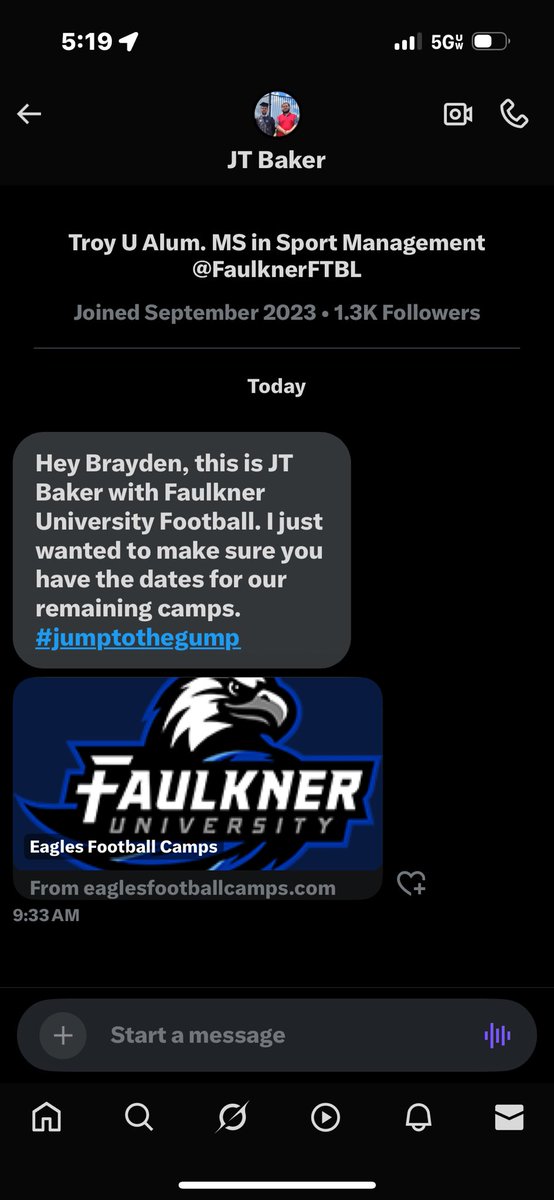 Brayden Garcia (@__brayden1) on Twitter photo thank you coach @MDangalo7 for the invite to your camp. <a href="/CoachJohnston2/">Gary Johnston</a> @CoachParkerFHS <a href="/ScoutFball/">Larry Rudolph</a> <a href="/FaulknerFTBL/">FaulknerFootball</a> <a href="/HallTechSports1/">Hall-Tech Sports</a> <a href="/TheCoachT365/">The Sport of Mind & Performance Consulting</a> thank you coach @MDangalo7 for the invite to your camp. <a href="/CoachJohnston2/">Gary Johnston</a> @CoachParkerFHS <a href="/ScoutFball/">Larry Rudolph</a> <a href="/FaulknerFTBL/">FaulknerFootball</a> <a href="/HallTechSports1/">Hall-Tech Sports</a> <a href="/TheCoachT365/">The Sport of Mind & Performance Consulting</a>