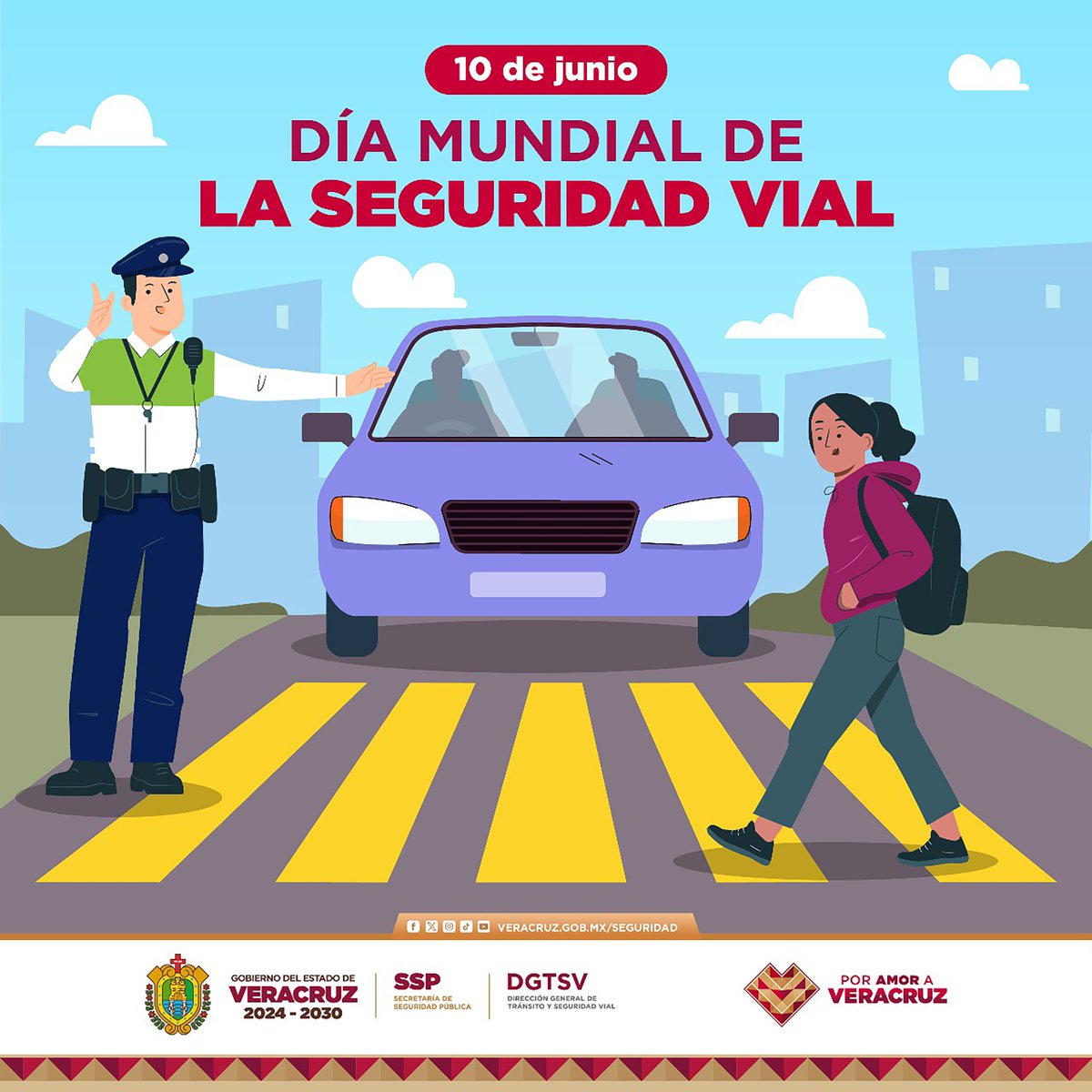 🚦Hoy se conmemora el #DíaMundialDeLaSeguridadVial 🚦

Por ello, reafirmamos nuestro compromiso de generar acciones que promuevan una mejor cultura vial y así una movilidad más segura. 🛣️🧑🏽‍🦽🩼🚴🏼‍♀️🛴🚶🏾‍♂️🏃🏻‍♀️🏍️🚘

#PorAmorAVeracruz ❤️ Nuestra misión es preservar tu seguridad.