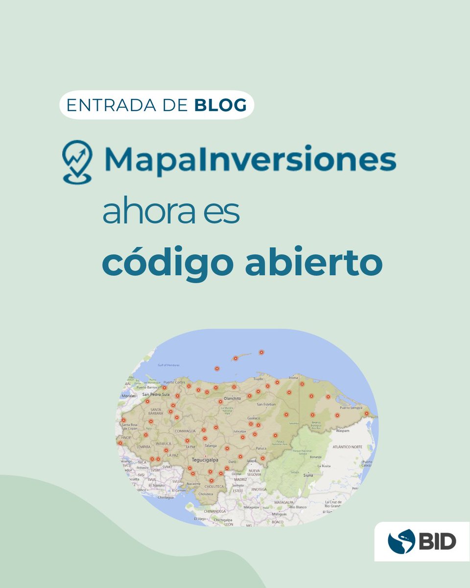 Tom谩s Berm煤dez (@tomasber) on Twitter photo La transparencia en inversi贸n p煤blica no es solo tarea de gobiernos nacionales.
Desde el <a href="/el_BID/">Banco Interamericano de Desarrollo</a> dimos un paso m谩s: #MapaInversiones ahora es c贸digo abierto v铆a #Code4Dev.
- M谩s de 200 herramientas digitales
- Georreferenciaci贸n, presupuestos, contratos
- Participaci贸n ciudadana La transparencia en inversi贸n p煤blica no es solo tarea de gobiernos nacionales.
Desde el <a href="/el_BID/">Banco Interamericano de Desarrollo</a> dimos un paso m谩s: #MapaInversiones ahora es c贸digo abierto v铆a #Code4Dev.
- M谩s de 200 herramientas digitales
- Georreferenciaci贸n, presupuestos, contratos
- Participaci贸n ciudadana