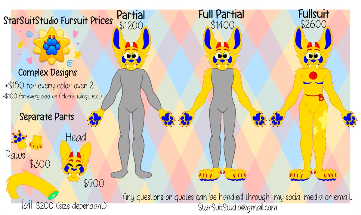 StarSuitStudio's tweet image. New rates! Slightly adjusted for 1nflation to make more from suits &amp;amp; art!!