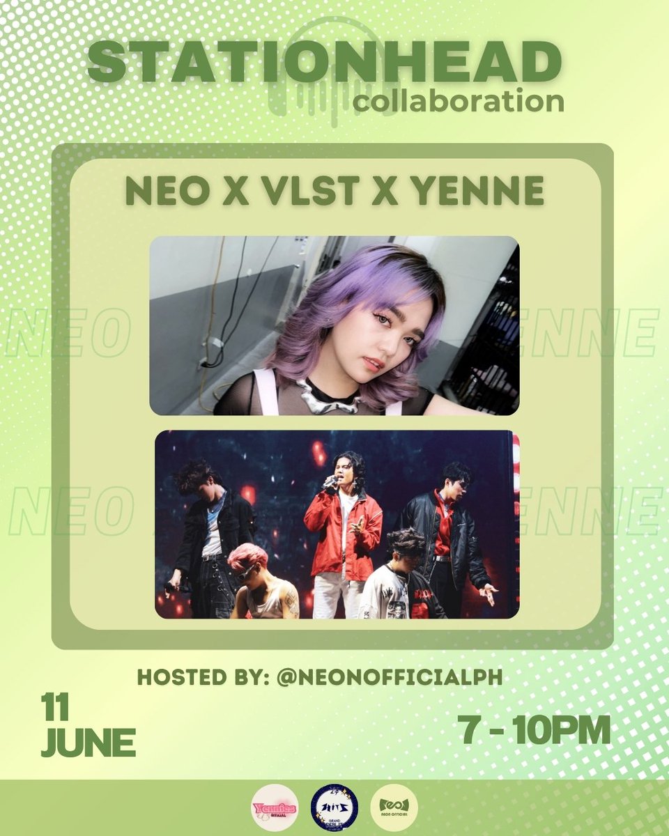 neonofficialph's tweet photo. [STATIONHEAD COLLAB]

Neon, Hits &amp; Yennies 👋🏻  Join us for a streaming collaboration with @HitsOfficialPH &amp; @ yenniesofc on Stationhead!✨

June 11 | 7PM–10PM
📻: https://t.co/u3tcQMQyxE 

@neophofficial
#NEO_PH  #ReadyGlow 
#YenneTorres #VLST https://t.co/FfK9LvIABw