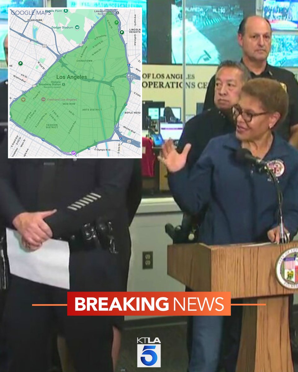 #BREAKING: L.A. Mayor Karen Bass announced that she had declared a local emergency related to the protests, as well as instituted a curfew in a one-square-mile area of downtown L.A. Details and live updates: ktla.com/news/local-new…