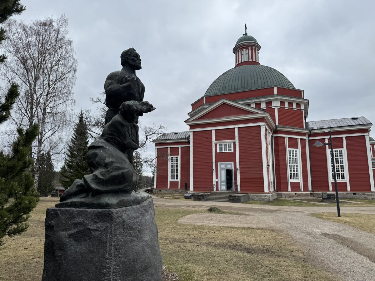 DaleGRenlund's tweet image. Since telling the story of Farmer Paavo and his wife in my 2025 general conference message, I have learned that there is a Lutheran Church in Saarijärvi, Finland, that has on the grounds a statue honoring Farmer Paavo and his wife. The inscription on the front says, Mutta…