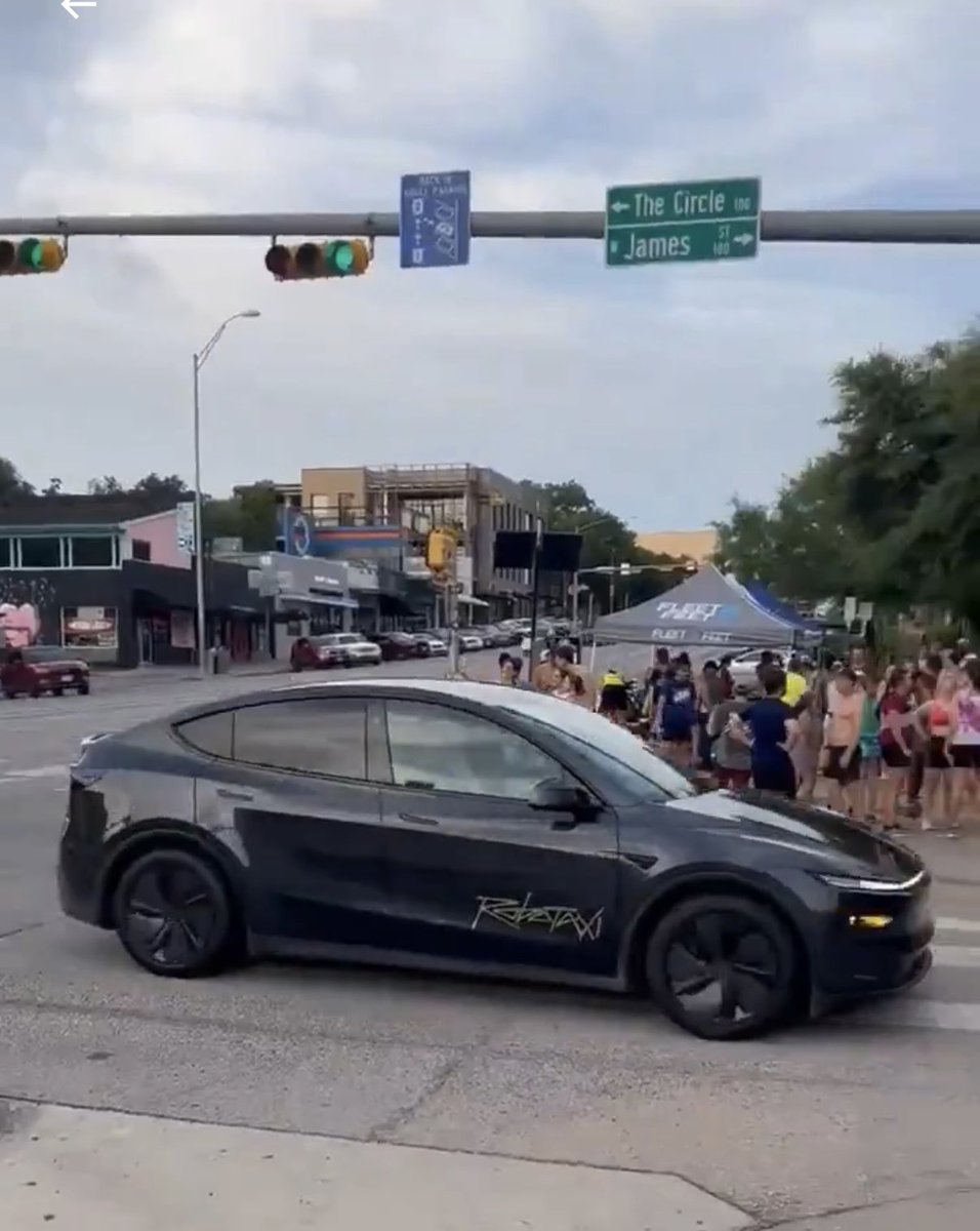 MarcDenlinger's tweet image. Super excited to see the first known footage of a Tesla Robotaxi in Austin. But what nobody seems to be talking about is what I believe to be an escort in a white MY following behind.