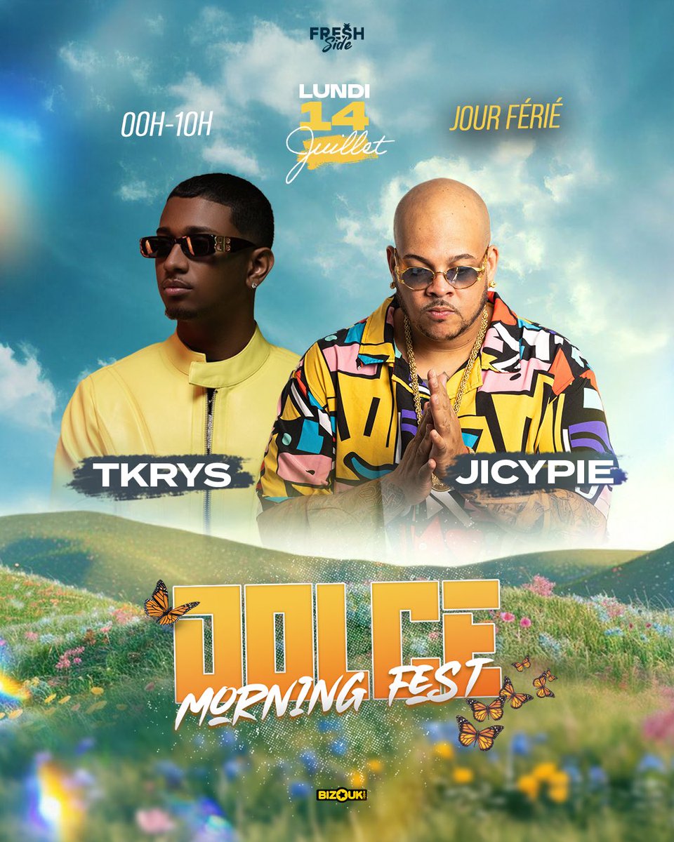 🔥 DOLCE MORNING FEST – 14 JUILLET 🔥
🌍  <a href="/DjTkrys/">T K R Y💰</a> &amp; <a href="/DeejayJicypie/">Deejay JiCyPie 971</a> 🌍
Du 100% 5 étoiles ⭐️⭐️⭐️⭐️⭐️
Prépare-toi pour une expérience de malade 💦