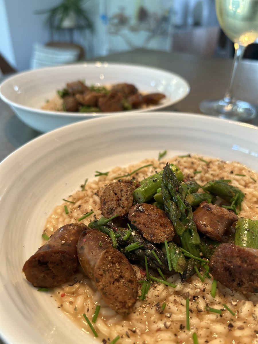 Risotto à la merguez de Charlevoix et asperges du printemps 😋😋