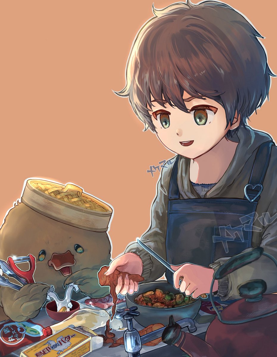 「料理は苦手 #創作男子 #drawing」|メケメケ丸のイラスト