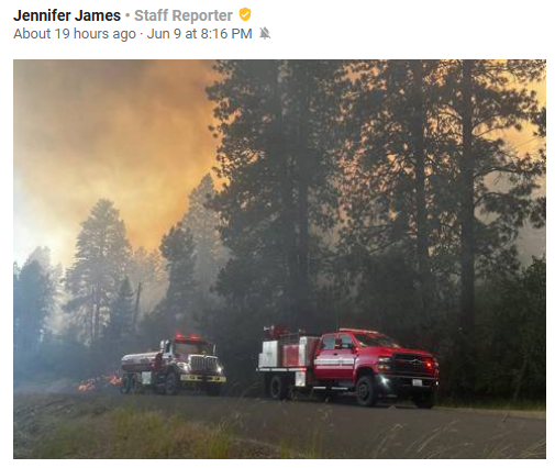 Wa_fire_watch's tweet photo. #RedBridgeFire A new fire perimeter is visible on the Active Fire Perimeters map layer showing the fire to be 53.3 acres! The fire is located to the East of Cle-Elum! Level 2 and 3 Evacuations remain in effect! Smoke and road closures are likely to persist in the area! https://t.co/tvpqZMNCVB