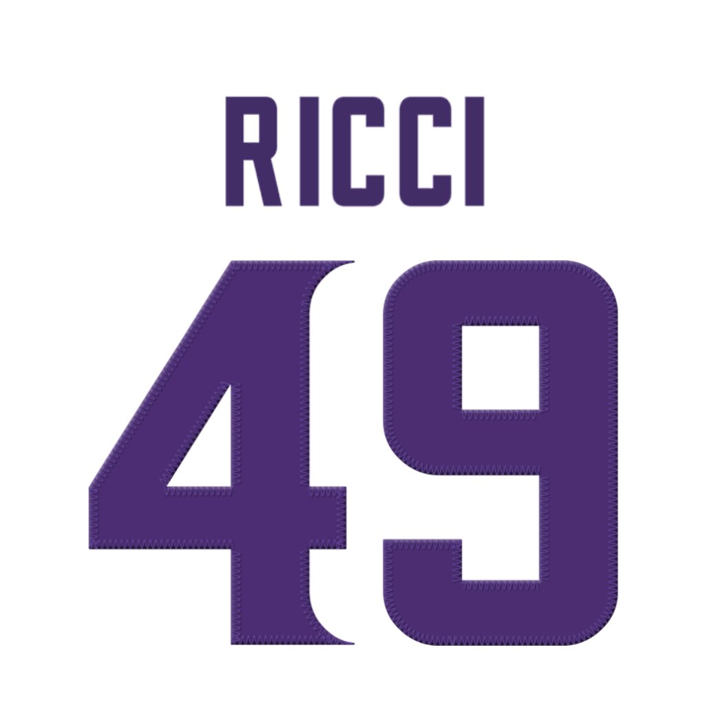 NFL Jersey Numbers (@nfl_jersey_num) on Twitter photo Minnesota Vikings TE Giovanni Ricci (<a href="/G_Ricci10/">Giovanni Ricci</a>) is wearing number 49. Last assigned to Justin Hall. #Skol Minnesota Vikings TE Giovanni Ricci (<a href="/G_Ricci10/">Giovanni Ricci</a>) is wearing number 49. Last assigned to Justin Hall. #Skol