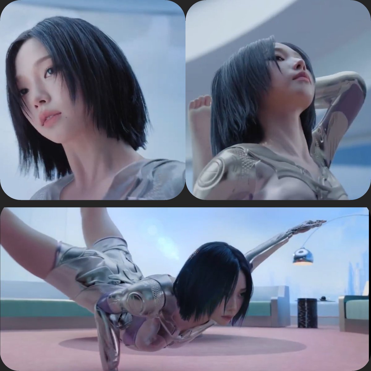 Alita (Gunnm) it's referenced by Karina in a new ad.

Is this how I become a k-pop fan?