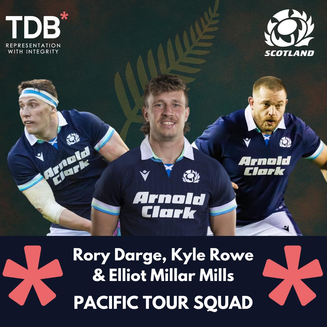 TDB_Sports's tweet image. Huge congrats to Rory Darge (captain), Kyle Rowe &amp;amp; Elliot Millar Mills on Scotland call-ups for the Skyscanner Pacific Tour! 🏴󠁧󠁢󠁳󠁣󠁴󠁿

Bring on the Māori All Blacks, Fiji &amp;amp; Samoa! 🌍🔥

#ImWithTDB #KeepingYouRIGHT #ScotlandTeam #SkyScannerPacificTour #AsOne