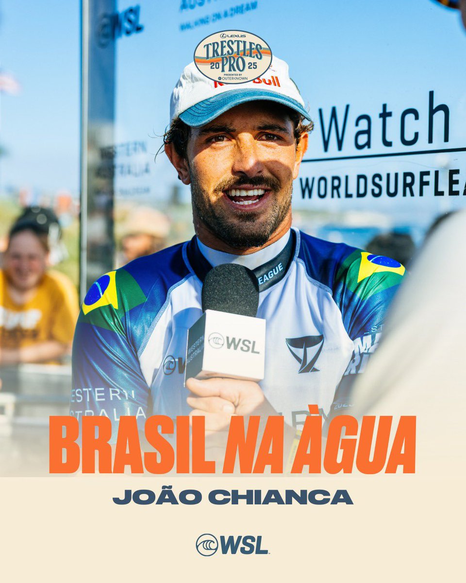 CHUMBO NELES!!!🇧🇷🇧🇷

João na água contra Rio Waida 🔥🔥 

🌊 Lexus Trestles Pro
🗓️ 09 a 17 de junho
📺 Assista ao vivo em nosso site e canal oficial do youtube

#WSLBrasil