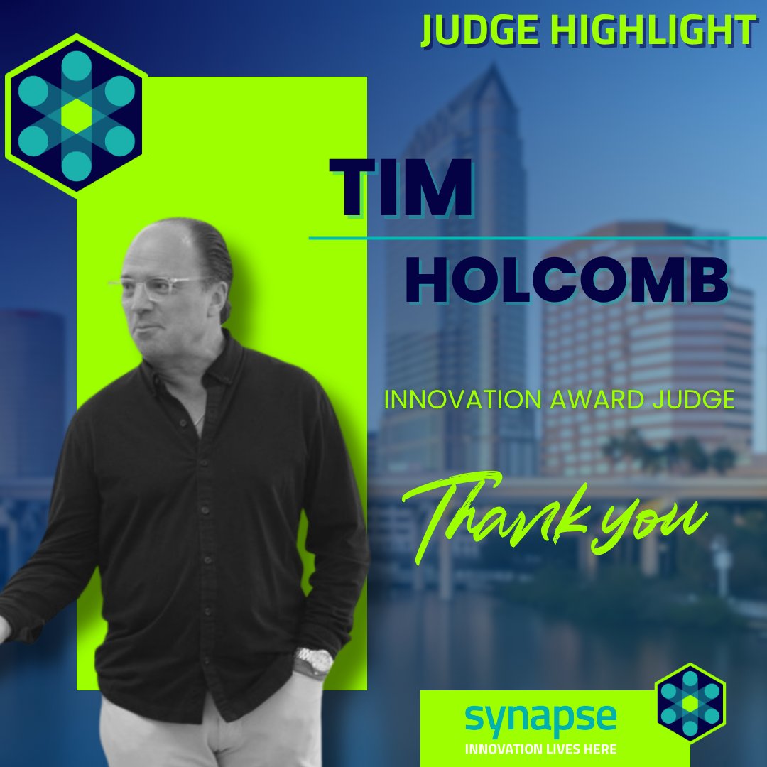 A huge thank you to Tim Holcomb, CEO of Embarc Collective, for serving as a judge for the 2025 Synapse Innovation Awards!

#SynapseSummit #InnovationAwards #ThankYou #TechLeadership #StartupEcosystem #EmbarcCollective #TampaBayTech