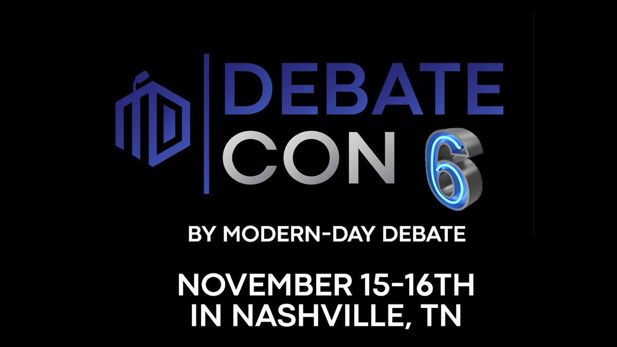 ModernDayDebate's tweet image. It's official! DEBATECON 6 will be in Nashville, TN on Saturday Nov-15th and Sunday, Nov-16th! The 2-day conference will be at the Holiday Inn Nashville Airport by IHG at 2864 Elm Hill Pike, Nashville. Stay tuned for details on which debaters will be coming out to debate!