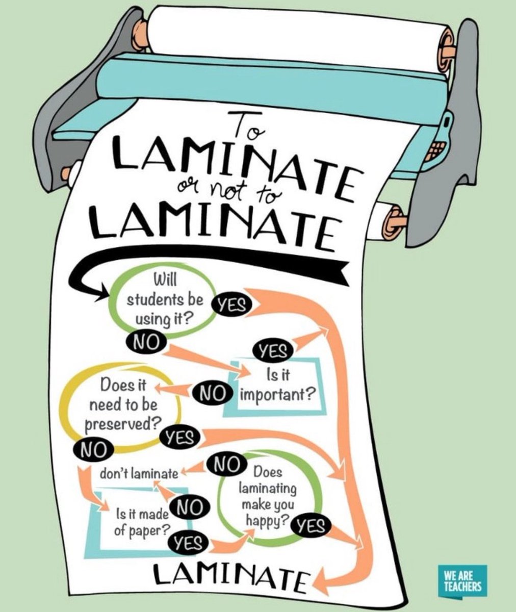 christinajhenke's tweet photo. Unpopular opinion but I think laminating is the worst job and I will do everything to avoid it!! 😖 Do you all love it or hate it?! #worstjobever #Teachersof𝕏 https://t.co/yuO0k24vdw