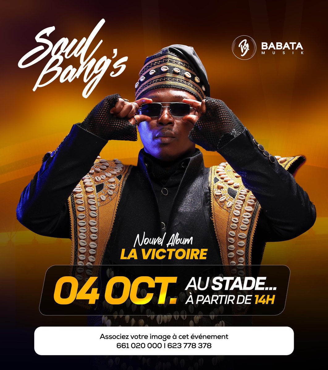 SoulBangs's tweet image. 𝐀𝐋𝐁𝐔𝐌 𝐋𝐀 𝐕𝐈𝐂𝐓𝐎𝐈𝐑𝐄 ✌️ 
𝐋𝐞 𝟎𝟒 𝐎𝐂𝐓𝐎𝐁𝐑𝐄 𝟐𝟎𝟐𝟓, vous êtes invités à célébrer la victoire de la culture Guinéenne avec moi 
Cet événement promet d&apos;être vibrant et rempli d&apos;émotions, une belle occasion de soutenir et de mettre en avant la de la culture local