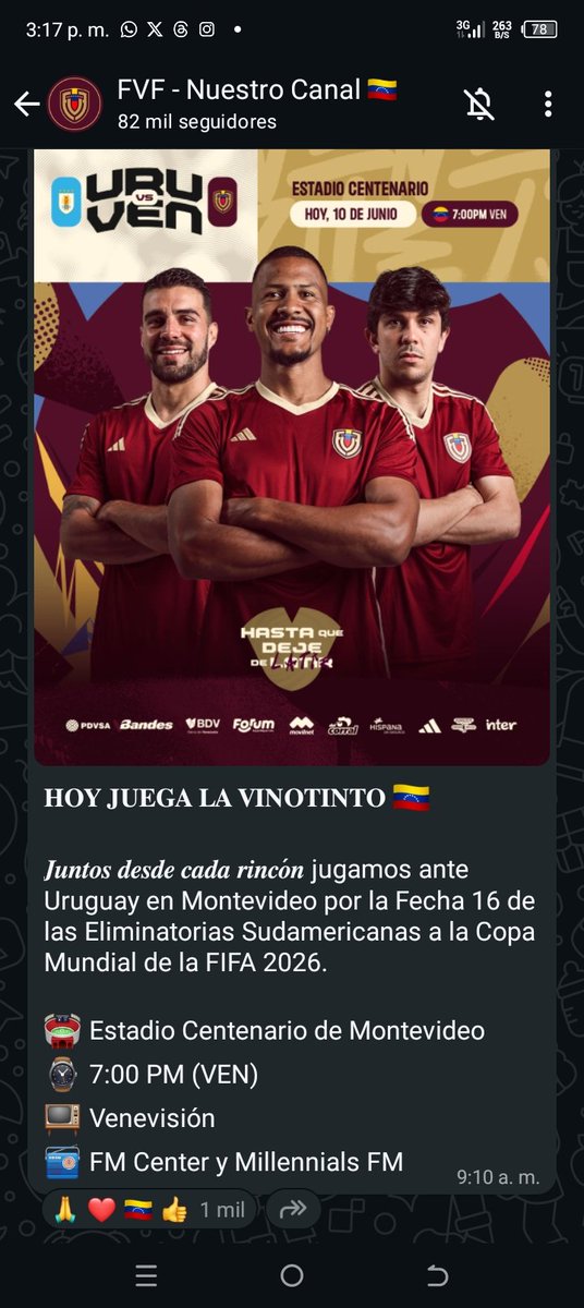 TibuD🐶gC😺t ® X (@tiburon_vargas) on Twitter photo Hoy Juega la Mía <a href="/SeleVinotinto/">La Vinotinto</a> 🇻🇪🍷⚽ Con la FÉ MÁS ALTERADA y FIRME 💪🏻 #Venezuela #VinotintoSomosTodos <a href="/telegram/">Telegram Messenger</a> Hoy Juega la Mía <a href="/SeleVinotinto/">La Vinotinto</a> 🇻🇪🍷⚽ Con la FÉ MÁS ALTERADA y FIRME 💪🏻 #Venezuela #VinotintoSomosTodos <a href="/telegram/">Telegram Messenger</a>