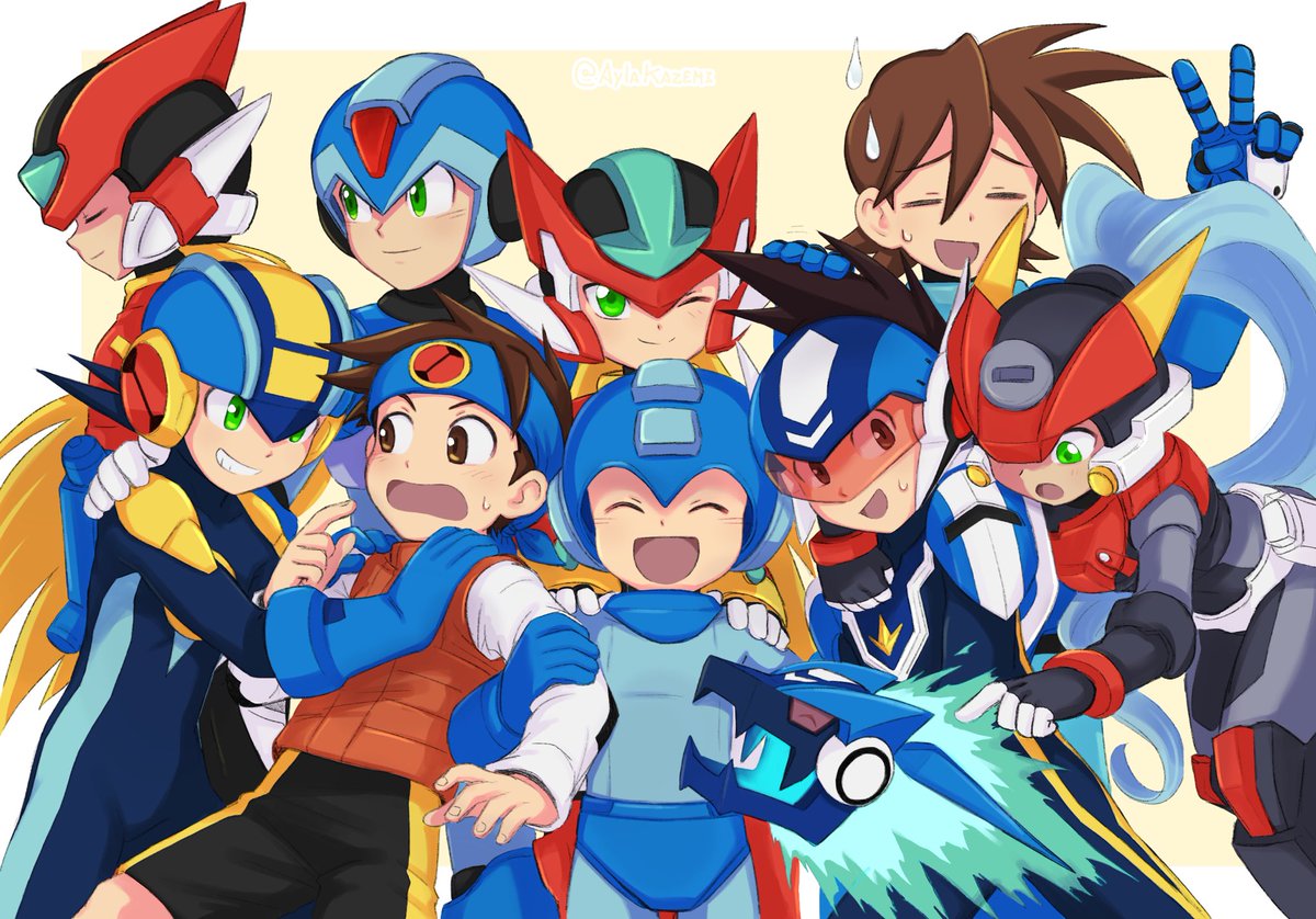 I couldn’t finish it in time because I was very tired but… 
Happy belated MegaMan day everyone!!! 🥰❤️💙

#MegaMan #ロックマン