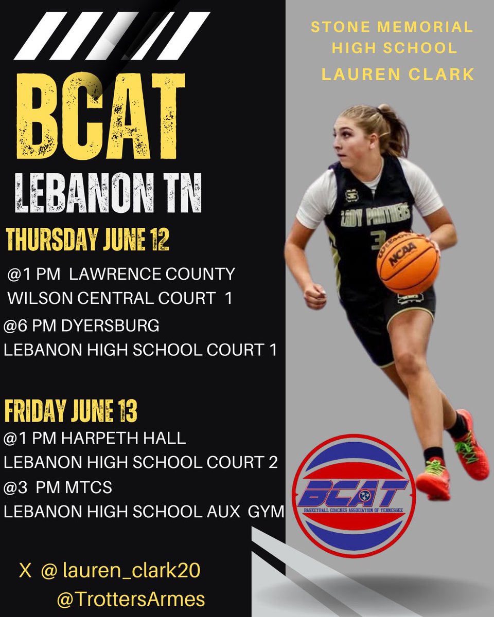 lauren (@lauren_clark20) on Twitter photo My schedule for <a href="/BCATHOOPS/">BCAT</a> in Lebanon!! Ready to take the floor with my <a href="/sm_ladypanthers/">Lady Panther BBall</a> !!! It’s gonna be a great season!! <a href="/TrottersArmes/">TN Flight Trotters 2027 (Armes)</a> <a href="/LadyTrotters/">TN Flight Trotters</a> <a href="/PGHTennessee/">Prep Girls Hoops Tennessee</a> <a href="/Topsiswear/">Topsis.</a> <a href="/Elite80WBB/">Elite80WBB</a> My schedule for <a href="/BCATHOOPS/">BCAT</a> in Lebanon!! Ready to take the floor with my <a href="/sm_ladypanthers/">Lady Panther BBall</a> !!! It’s gonna be a great season!! <a href="/TrottersArmes/">TN Flight Trotters 2027 (Armes)</a> <a href="/LadyTrotters/">TN Flight Trotters</a> <a href="/PGHTennessee/">Prep Girls Hoops Tennessee</a> <a href="/Topsiswear/">Topsis.</a> <a href="/Elite80WBB/">Elite80WBB</a>